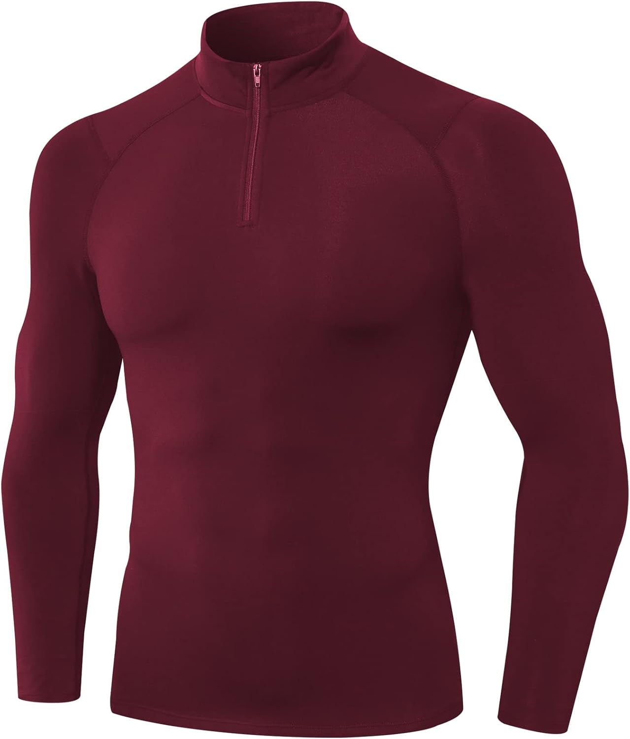 SEAUR compression shirt men long sleeve 1/4 zip sports shirt